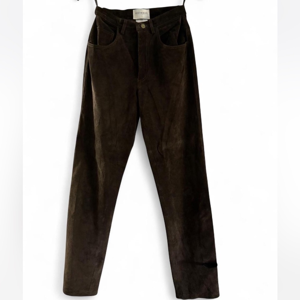 Vintage Hugo Buscati Collection - Dark Brown Suede Leather Pants